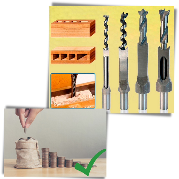 Premium Woodworking Drill Bit And Chisel Set For Precision Holes