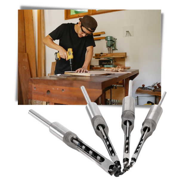 Premium Woodworking Drill Bit And Chisel Set For Precision Holes