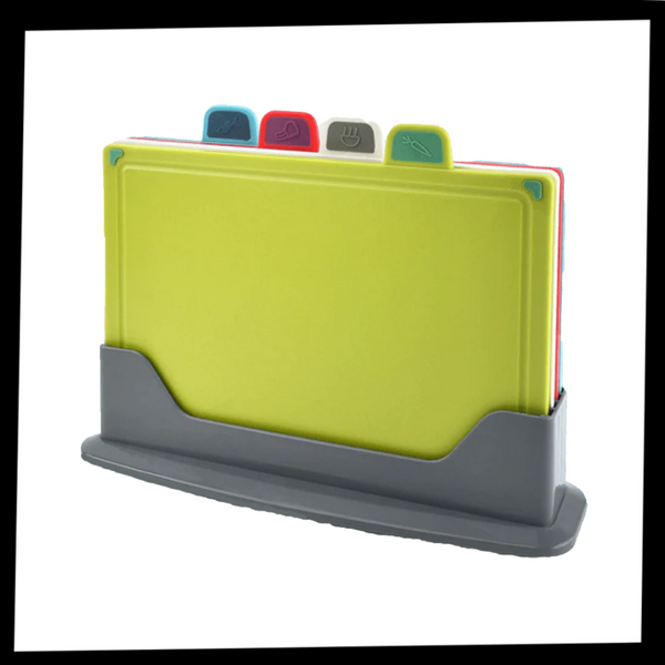Premium Four-Piece Chopping Board Set With Holder For Easy Precise Prep