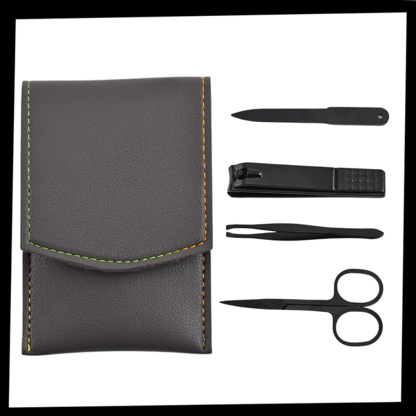 Portable Manicure Kit With Case Four Piece Set For Pro Nail Care On The Go