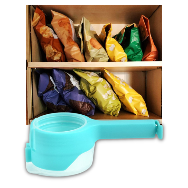 Two Pack Reusable Bag Clip With Lid Keeps Snacks Fresh And Airtight