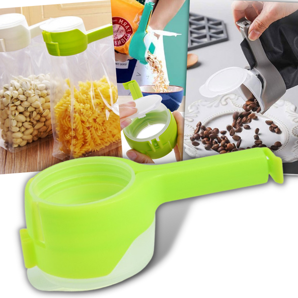 Two Pack Reusable Bag Clip With Lid Keeps Snacks Fresh And Airtight