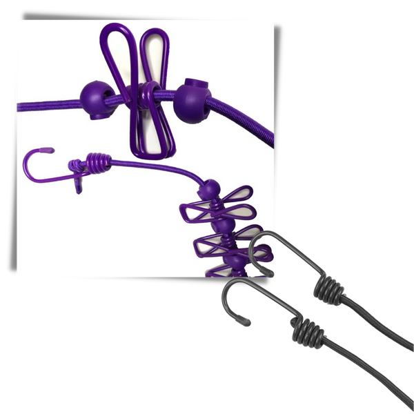 4m Stretch Camping Clothesline With Pegs For Quick Outdoor Drying