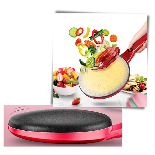 Electric Crepe Maker With Nonstick Surface For Quick Cooking
