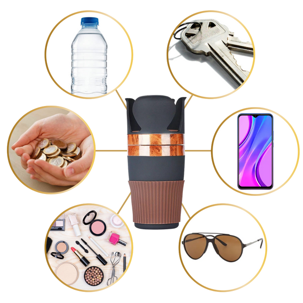 Car Cup Holder Organizer Adapter With 360 Degree Rotation And Non Slip Base