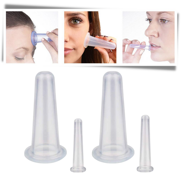 Silicone Facial Massage Cups Set Boosts Facial Circulation