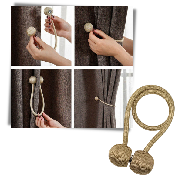 Magnetic Curtain Buckles Set For Easy Neat Tiebacks And Elegant Drapery