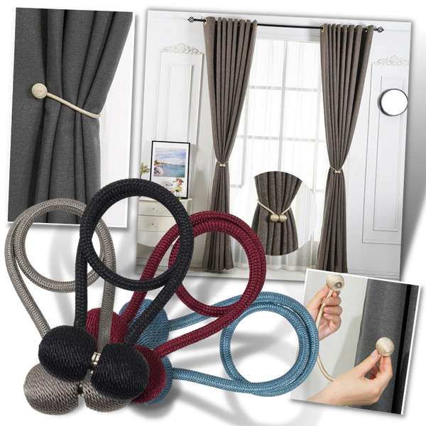 Magnetic Curtain Buckles Set For Easy Neat Tiebacks And Elegant Drapery