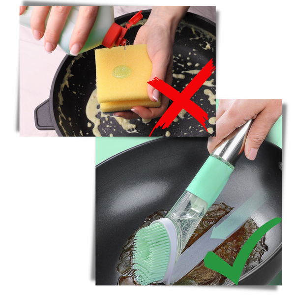 Soap Dispensing Dish Brush For Gentle Scratch Free Cleaning