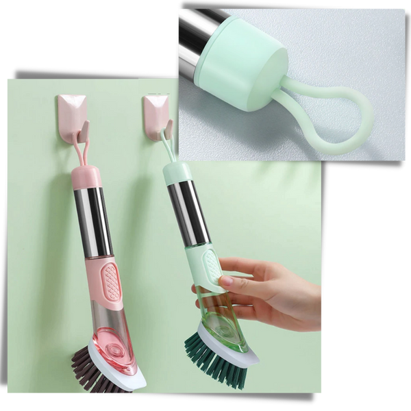 Soap Dispensing Dish Brush For Gentle Scratch Free Cleaning