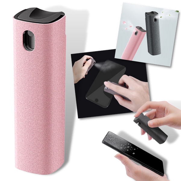 Dual Action Phone Screen Cleaner With Spray Bottle For Streak Free Shine