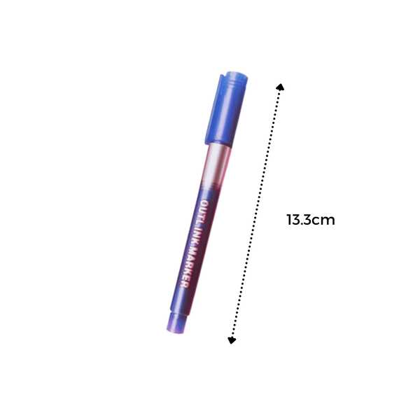 Eight-Pack Double-Line Marker Pens for Long-Lasting Colors