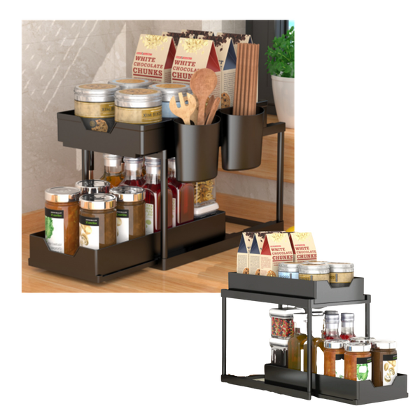 Two Drawer Spice Organizer For Streamlined Kitchen Storage
