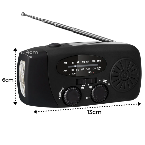 Hand Crank Emergency Radio With Waterproof Durability And Multiple Charging