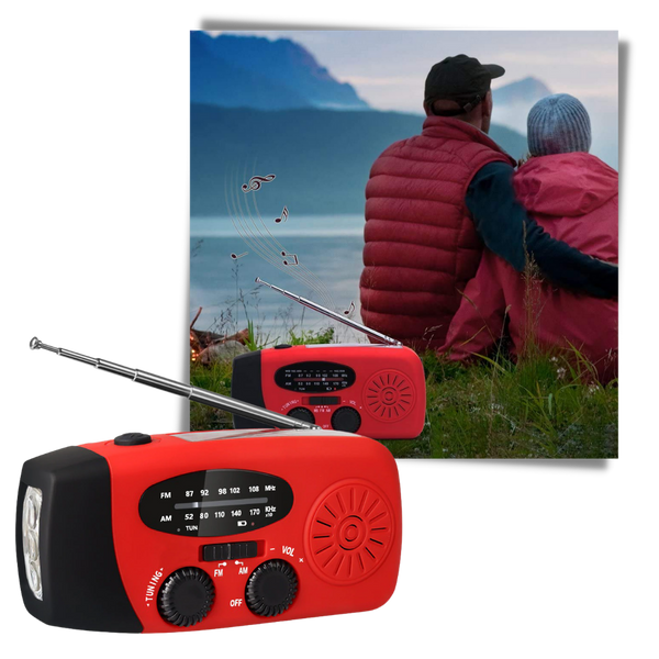 Hand Crank Emergency Radio With Waterproof Durability And Multiple Charging