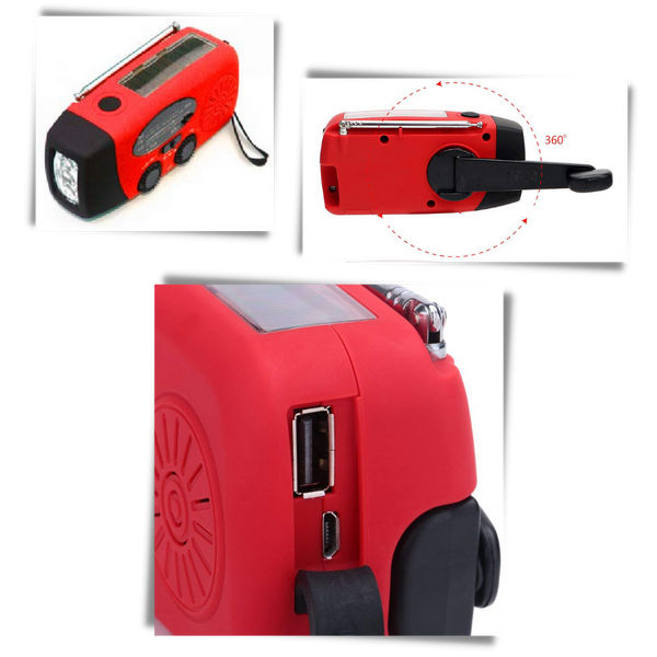 Hand Crank Emergency Radio With Waterproof Durability And Multiple Charging
