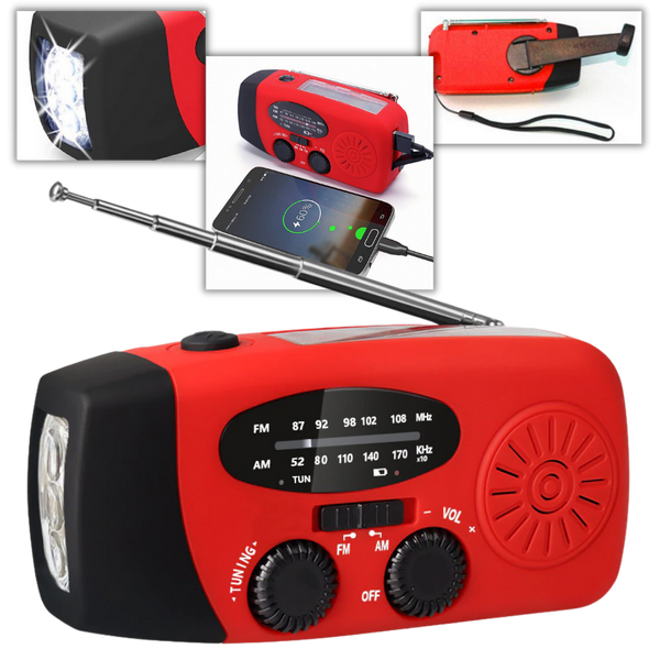 Hand Crank Emergency Radio With Waterproof Durability And Multiple Charging