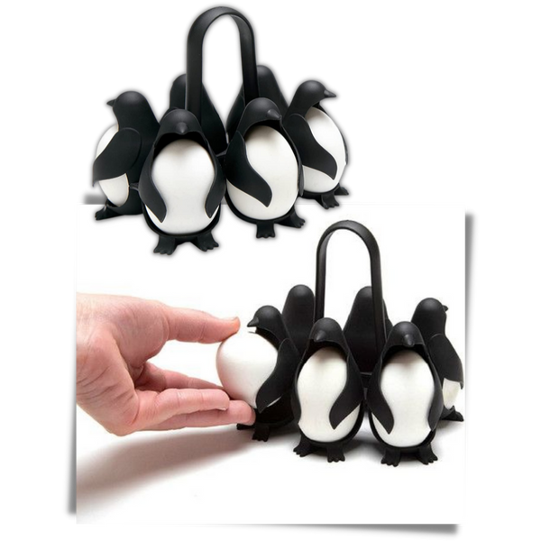 Penguin-Shaped Silicone Egg Holder For Boiling And Serving Multiple Eggs