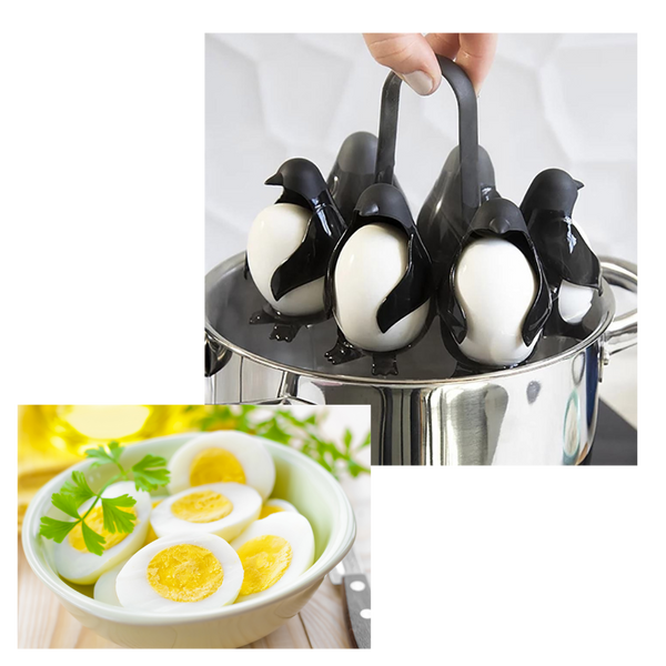 Penguin-Shaped Silicone Egg Holder For Boiling And Serving Multiple Eggs