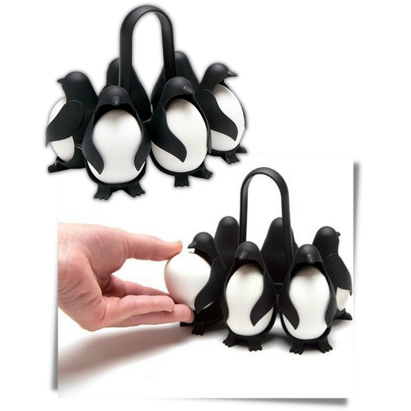 Penguin-Shaped Silicone Egg Holder For Boiling And Serving Multiple Eggs