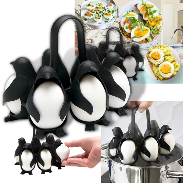 Penguin-Shaped Silicone Egg Holder For Boiling And Serving Multiple Eggs