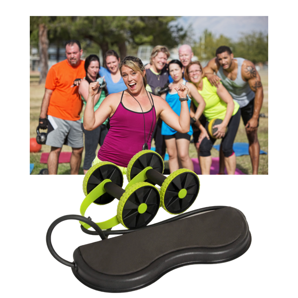 Core Roller With Resistance Bands For Full Body Home Workout