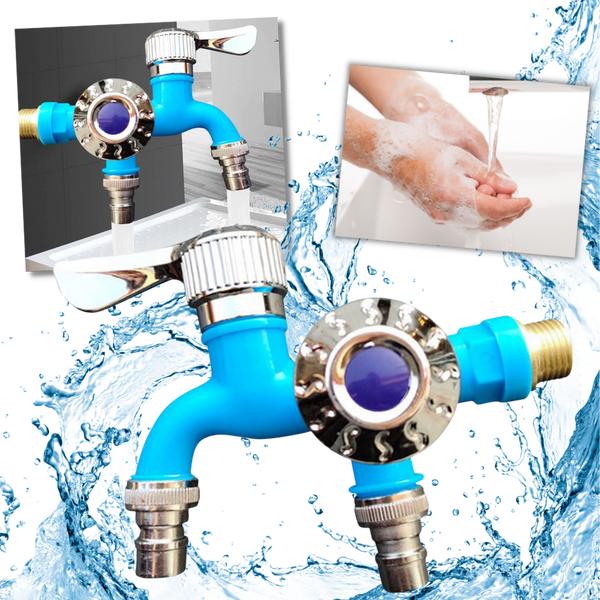 Premium Dual Outlet Faucet With Two Spouts For Faster Water Access