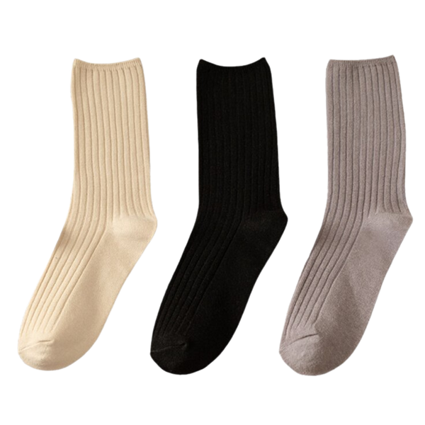 Ribbed Cotton Socks For Women Three Pairs For All Day Comfort