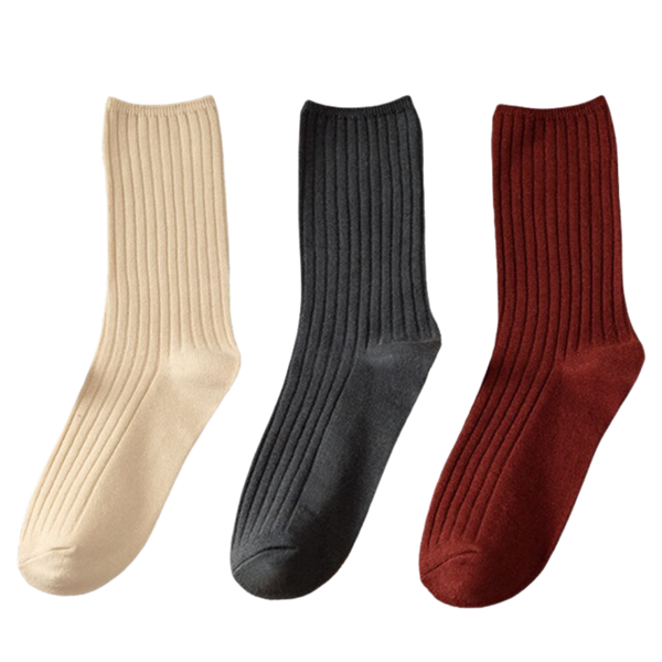 Ribbed Cotton Socks For Women Three Pairs For All Day Comfort