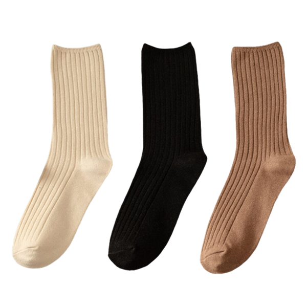 Ribbed Cotton Socks For Women Three Pairs For All Day Comfort