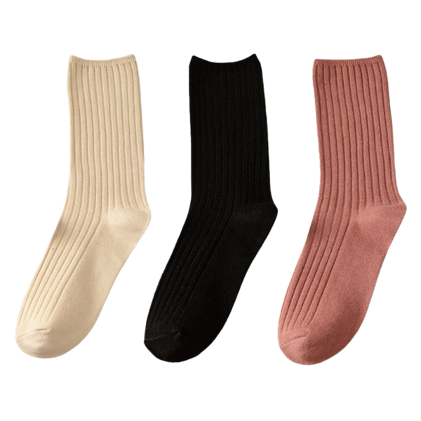Ribbed Cotton Socks For Women Three Pairs For All Day Comfort