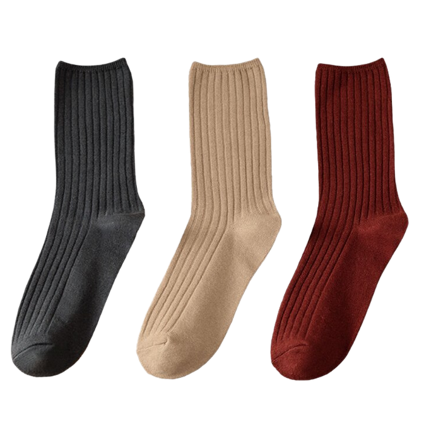 Ribbed Cotton Socks For Women Three Pairs For All Day Comfort