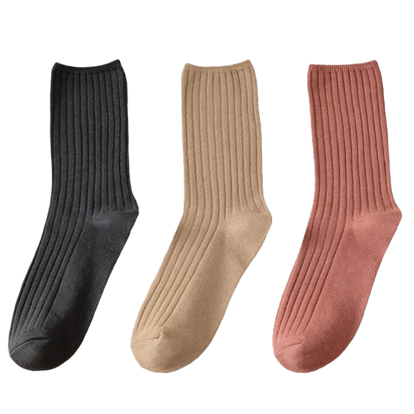 Ribbed Cotton Socks For Women Three Pairs For All Day Comfort