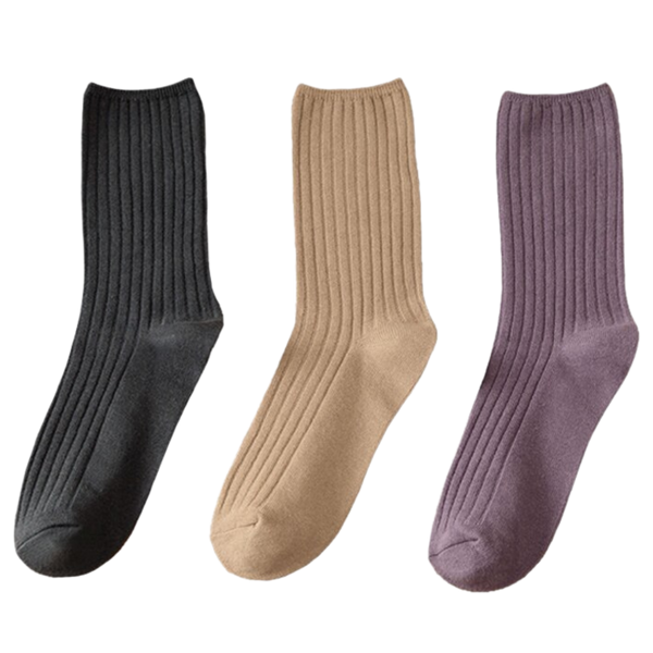 Ribbed Cotton Socks For Women Three Pairs For All Day Comfort