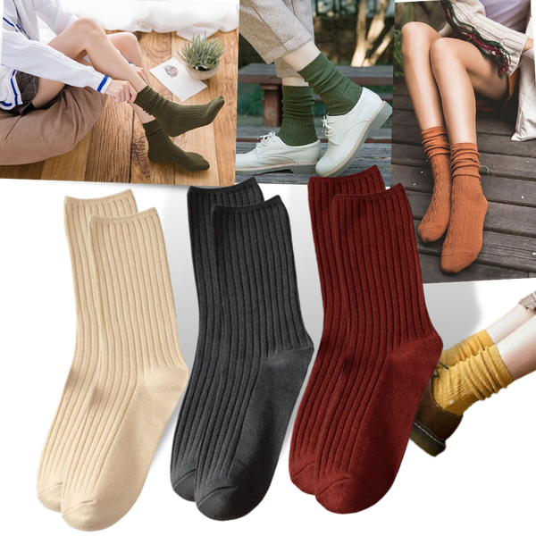 Ribbed Cotton Socks For Women Three Pairs For All Day Comfort