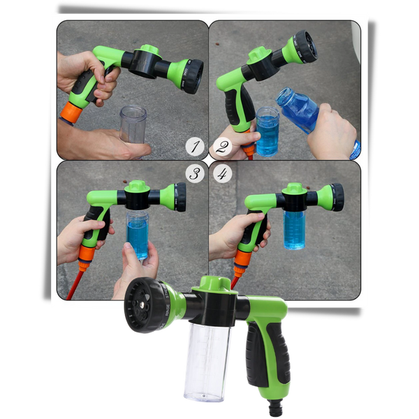 Versatile High Pressure Hose Nozzle With Soap Dispenser For Easy Car Wash