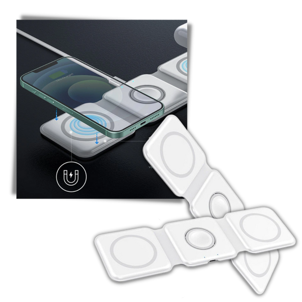 Foldable Wireless Charger Dock For Fast Charging And Multiple Devices