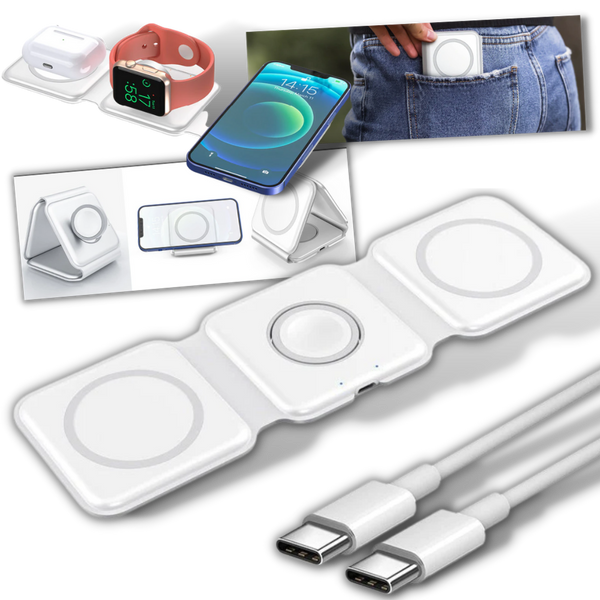 Foldable Wireless Charger Dock For Fast Charging And Multiple Devices