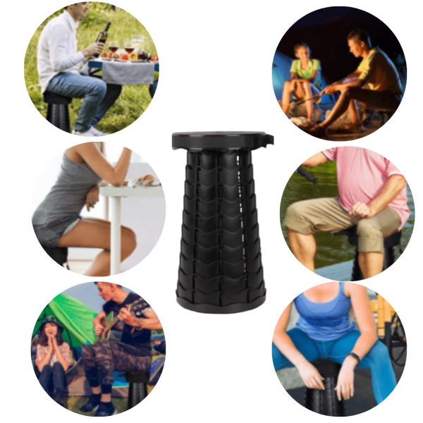 Premium Portable Adjustable Retractable Stool For Stable Seating