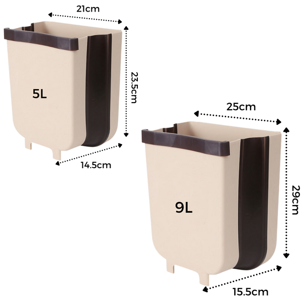 Hanging Expandable Waste Bin With Premium Space Saving Design