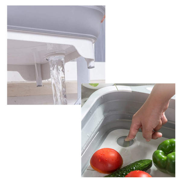 Foldaway Kitchen Cutting Board With Built In Drain Basket