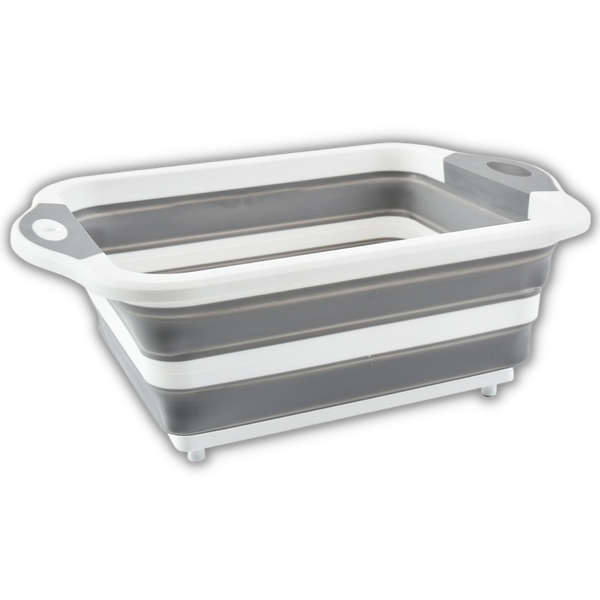 Foldaway Kitchen Cutting Board With Built In Drain Basket