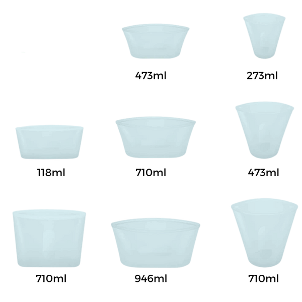 Eight-Pack Reusable Silicone Food Bags Keep Food Fresh, Leakproof Storage