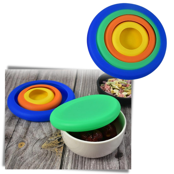 Silicone Premium Stretch Lids Set For Food Preservation 4 Pack