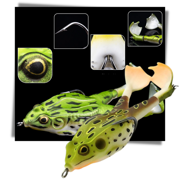 Realistic Silicone Frog Lure With Dual Hooks For Higher Strike Rate