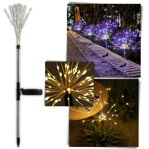 Solar Led Firework Garden Lights No Wiring Required Outdoor Decor