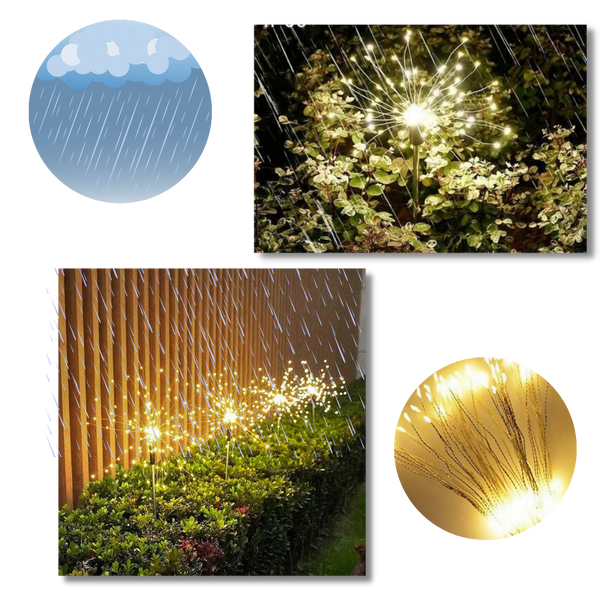 Solar Led Firework Garden Lights No Wiring Required Outdoor Decor
