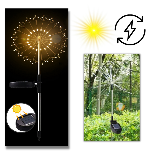 Solar Led Firework Garden Lights No Wiring Required Outdoor Decor
