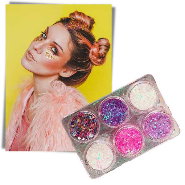 Face and Body Glitter Kit for Radiant Long Lasting Shine