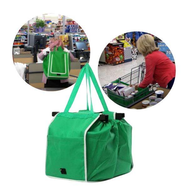 Foldable Reusable Shopping Bag For Cart With Large Capacity